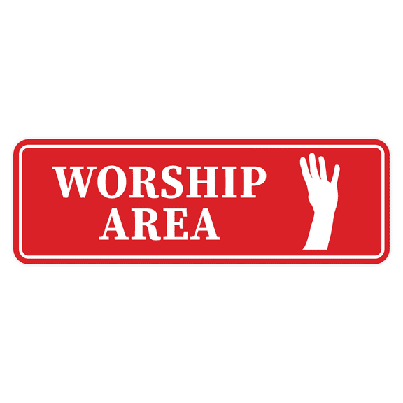 Standard Worship Area Sign (Red) - Large