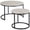 Grey 744, variant on Modern Dining Tables, HOMCOM Round Nesting Tables Set of 2, Stacking Coffee Table Set with Metal Frame for Living Room, Grey, Grey Dining Tables,Mdf Large Dining Tables, Furniture Dining Tables