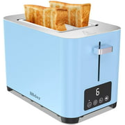 BBday Toaster 2 Slice,ONE Touch LCD Display,Stainless Steel Toaster with Extra Wide Slot,Bagel/Defrost/Cancel Function,6 Shade Settings,Removable Slide Out Crumb Tray,850W,Silver