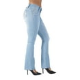 thumbnail image 3 of Fashion2Love Women's Juniors Colombian Design Butt Lift Mid Waist Boot Leg Jeans, 3 of 10