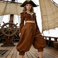 thumbnail image 2 of SJLDQY Carnival Womens Pirate Dress Up Fashion Suede Tops Pants Outfits Party Funny Stage Performance Clothes Set, 2 of 4