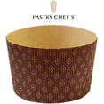 thumbnail image 6 of Deluxe Heavy Corrugated Gold and Brown Design Paper Large Panettone Paper Molds - 7.3''x 4.25'' - 6 Pieces, 6 of 6