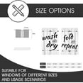thumbnail image 5 of Laundry Kitchen Curtains Black and White Wash Quotes Words Dry Fun Printed Simple Small Short 27.5" W x 36" L Window Treatment Tiers for Bedroom Living Room Bathroom 2 Panels Rod Pocket Drapes, 5 of 6