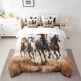 thumbnail image 2 of Manfei Rustic Farm Horse 7-Piece Bedding Comforter Set,Country Farmhouse Lodge King Bedding Sets,Brown White Bed Sheets For Teens,Breathable Home Decor Reversible, 2 of 8