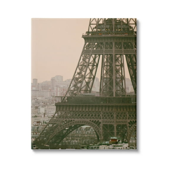 Eiffel Tower Paris Skyline Town & City Photograph Gallery Wrapped Canvas Print Wall Art