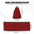 thumbnail image 4 of Naloa Red Black Houndstooth Print Leather Pencil Case - Portable Big Capacity Pencil Pouch Organizer Bag Stationery Bag for Work & Office Pencil Pen Case, 4 of 5