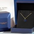 thumbnail image 5 of Gem Stone King 1.03 Ct Blue Created Sapphire 18K Yellow Gold Plated Silver Pendant With Chain, 5 of 6