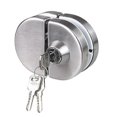 thumbnail image 1 of Double glass door lock 304 stainless steel, both sides open frameless door hooks for 10-12mm thickness glass, 1 of 5