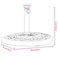 thumbnail image 4 of vidaXL Base de Parasol pour Poteaux de 38 / 48 mm 9 kg Demi-Rond, 4 of 5