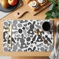 thumbnail image 2 of Happy Easter Placemats Set of 8 Rabbits Eggs Carrots Black Gray Plaid Place Mats Indoor Wipeable Table Mats Washable Cloth Dining Table Placemats for Kitchen Holiday Party Home Decor 13x19 Inch, 2 of 9