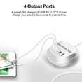 thumbnail image 2 of Cargador USB de 4 puertos QC3.0 Carga rápida 36W 2.4A Estación de carga de escritorio para teléfonos Abanopi Cargador, 2 of 7