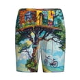 thumbnail image 6 of Daiia Whimsical Treehouse Painting Mens Woven Stretch Pajama Short,Short Pajama Pants-Small, 6 of 7