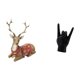 thumbnail image 5 of Figuras de reno, alce de resina, estatua de ciervo, adorno de mesa, escultura de gesto de roca, decoración moderna, adecuada para decoración del hogar, 5 of 8