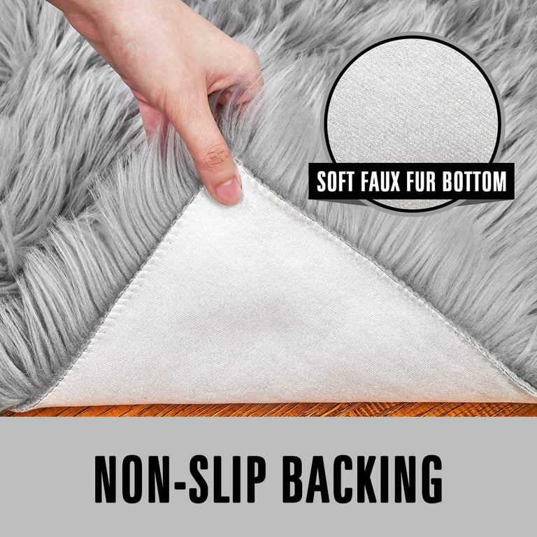 Soft Fluffy Faux Fur Rug - Washable Shaggy Fur Rugs, Small Round Carpe –  DormVibes