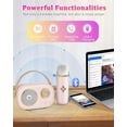 thumbnail image 3 of Mini Karaoke Machine for Kids&Adults,Portable Bluetooth Speaker with 2 Wireless Microphones and Stereo Sound Enhanced Bass,Gifts for Girls 6 7 8 9 10 11 12 Years Old Home Party Birthday(Pink), 3 of 6