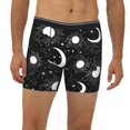 thumbnail image 2 of Picia Crescent and Stars Pattern Men's Athletic Long Leg Briefs , Performance Stretch Underwear，Moisture-Wicking, 2 of 7