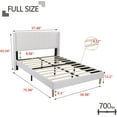 thumbnail image 3 of AUFANK Full Bed Frame Upholstered Platform with Wooden Slats, Noise-Free, White, 3 of 6