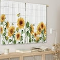 thumbnail image 3 of Farmhouse Sunflower Kitchen Curtains Floral Flower Country Wooden Small Short Cafe Window Curtains Rustic Plant Spring Rod Pocket Bathroom Window Drapes Treatment Curtains (26x24 Inch), 3 of 6