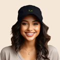 thumbnail image 3 of Dalix Olive Embroidered Cap Cotton Baseball Cute Cool Dad Hat Womens in Black, 3 of 5