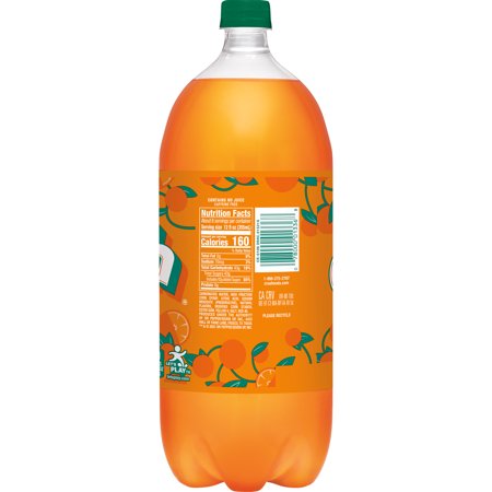 Crush Caffeine Free Orange Soda Pop, 2 L, Bottle
