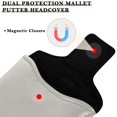 thumbnail image 3 of Haosy Grey Golf Mallet Putter Cover Strong Magnetic Leather Golf Club Headcover Closure, 3 of 7