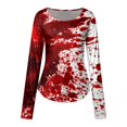 thumbnail image 4 of Tshirts for Women Slim Fit Halloween Print Long Sleeved Crew Neck T Shirt Clothes, 4 of 5
