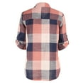 thumbnail image 6 of Womens Button Down Shirts Novelty Trendy Plaid Printed Long Sleeved Lapel Collar V-Neck Tops Summer Trendy Classic Fit Tops, 6 of 7