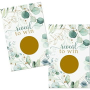 Gold and Greenery Scratch Off Game Cards (30 Pack) Bridal Shower Activity - Baby Shower Raffle Ticket Drawing - Wedding Favors - Reveal to Win Event Prizes - Elegant Floral Theme Paper Clever Party