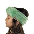 thumbnail image 2 of C.C Children's Kids' Double Pom Cable Knit Fuzzy Lined Ear Warmer Headband, Mint, 2 of 4