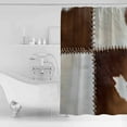 thumbnail image 2 of Collage Cowhide Shower Curtain, 48" x 72", Abstract Brown Seam Cow Leather Waterproof Bathroom Curtain Washable Shower Curtain Set with 12 Hooks, 2 of 6