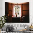 thumbnail image 2 of Tapiz de pared con diseño de ventana, 150 x 150 cm, microtela, fibra, 2 of 2