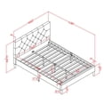 thumbnail image 3 of Frohm Button Tufted Upholstered Queen Platform Bed in Light Grey, 3 of 5