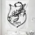 thumbnail image 1 of Zodiac Tapestry, Black and White Heraldry Zodiac Scorpio Image Graphic with Claws Stars Design, Fabric Wall Hanging Decor for Bedroom Living Room Dorm, 5 Sizes, Black White, by Ambesonne, 1 of 1