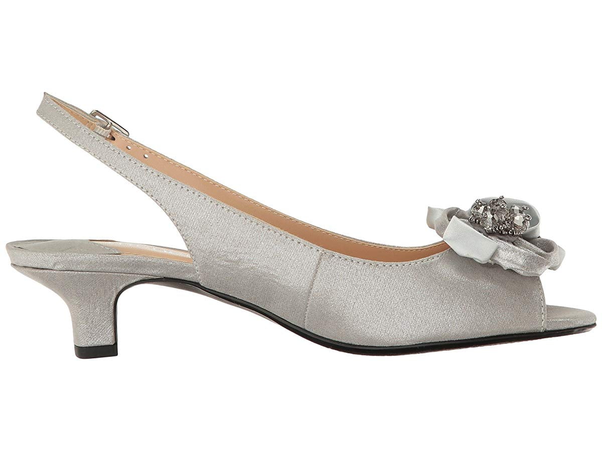 j renee silver slingbacks