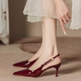 thumbnail image 4 of Ynynloco Women's Slingback High Heels Pointed Toe Stilettos Metal Buckle, Dress Party, Wedding, Pump Shoes, 4 of 7