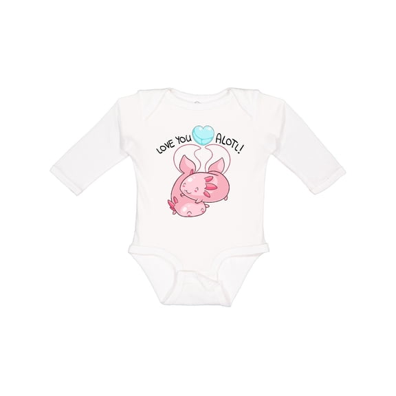 Inktastic Love You Alotl Cute Axolotl Valentines Boys or Girls Long Sleeve Baby Bodysuit