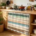 thumbnail image 6 of Farmhouse Green Brown Cabinet Curtain 35"Wx35"L, Dustproof Under Sink Skirt with Self Adhesive Tape, Vintage Ombre Wooden Cabinet Curtain Cover for Kitchen Sink, Bathroom Vanity, Laundry Room, 6 of 9