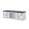 thumbnail image 1 of Bowery Hill Contemporary Metal Storage Bench in Gray and White, 1 of 5