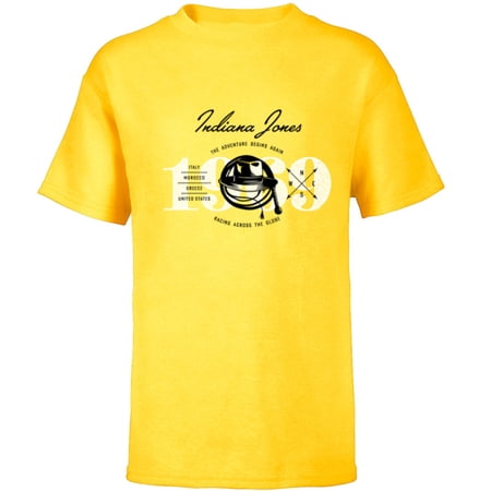 Lucasfilm Indiana Jones and the Dial of Destiny 1969 Begins – Short Sleeve T-Shirt for Kids – Customized-Yellow