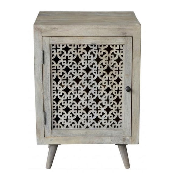 HomeRoots 489576 30 in. Grey Wash Nightstand