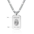 thumbnail image 5 of Men's Custom Necklace Silver Personalized Fingerprint Customized Pendant Necklace Engraved with Any Name and Date Jewelry Gift for Father Son Boyfriend, 5 of 5