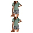 thumbnail image 4 of Qarigey Camiseta de mujer con volantes de Color sólido cuello estética linda blusa suelta fiesta noche Club verano Top niñas ropa Type9 NO9, 4 of 6