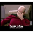 thumbnail image 2 of Men's Star Trek: The Next Generation Captain Picard Palm to Face Meme  Graphic Tee Black Small, 2 of 5