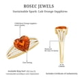 thumbnail image 5 of Rosec Jewels Designer Created Orange Sapphire Ring with Diamond, Heart Ring - 8 mm, 10K Yellow Gold, US 4.00, 5 of 6