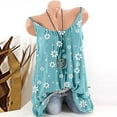 thumbnail image 2 of Womens Tank Tops O Neck Sleeveless Vest Flower Ruffles Blouses Blue Summer Vacation Outfits Clothes XXXXXL, 2 of 3