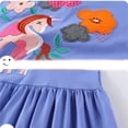thumbnail image 6 of Bellafa Toddler Girl Casual Summer Cotton Dress Little Girls Ruffle Bottom Applique Short Sleeve Dresses 2-7 Years, 6 of 7