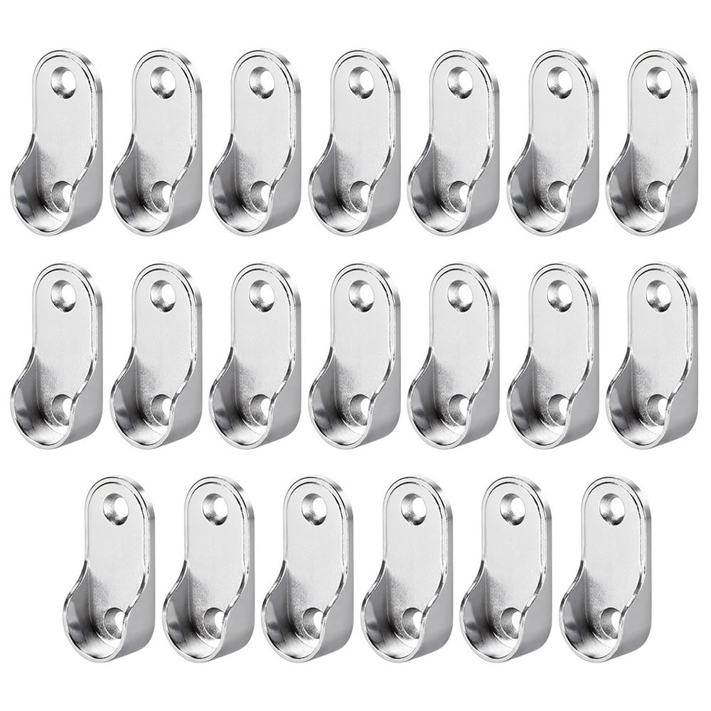 Zinc Alloy Oval Closet Wardrobe Rod End Supports Fit Rod Dia 19mm 20PCS