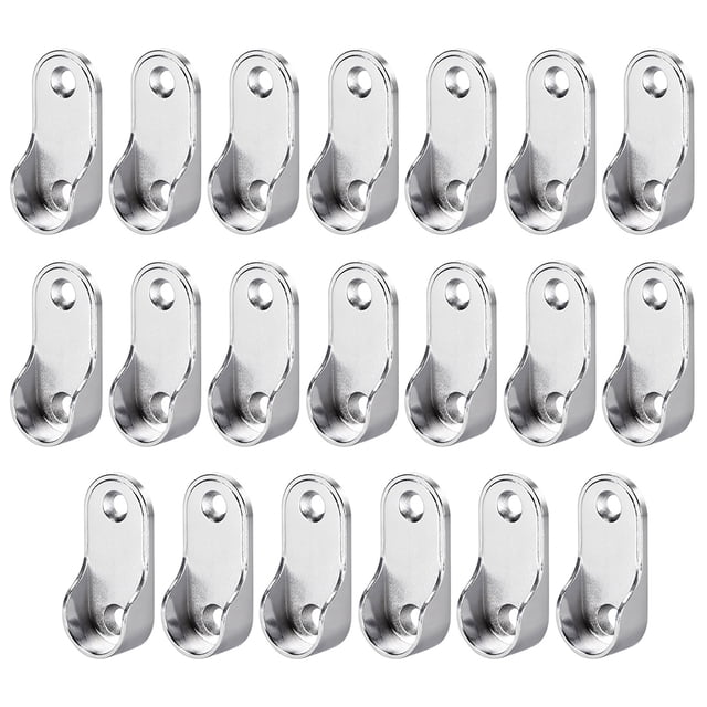 Soportes de Extremo de Varilla de Closet Ovalados de Aleación de Zinc Ajuste para Diámetro de Varilla 19mm 20PCS