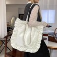 thumbnail image 5 of Hsqqdc Elegant Vintage Hobo Shoulder Bag, French Style Ruffle Large Capacity Tote, 5 of 7