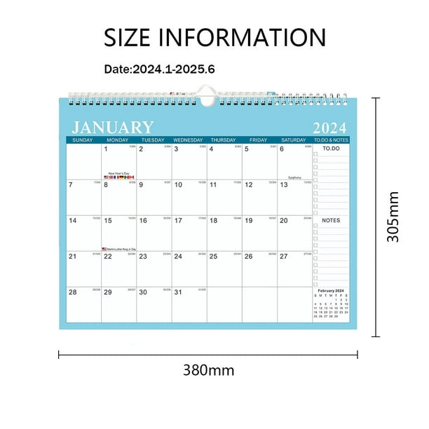 Leining Wall Calendar 2024-2025,jan 2024- Jun 2025, 18 Months Calendar, 14.8 X 11.5 Large Wall Calendar 2024 For Home Or Office